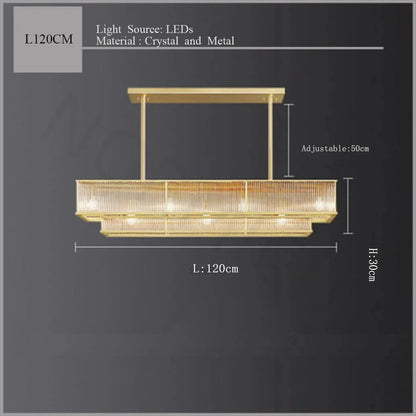 Suspension lustre en cristal doré cuivre, LED luxueuse pour salon et chambre