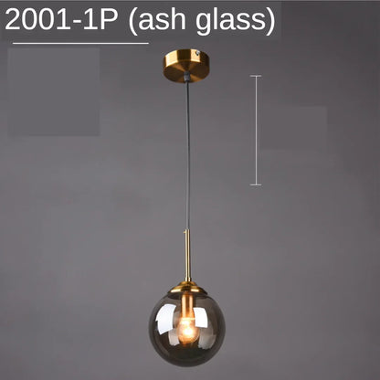 Suspension boule en verre moderne, luminaire décoratif pour cuisine et salle à manger