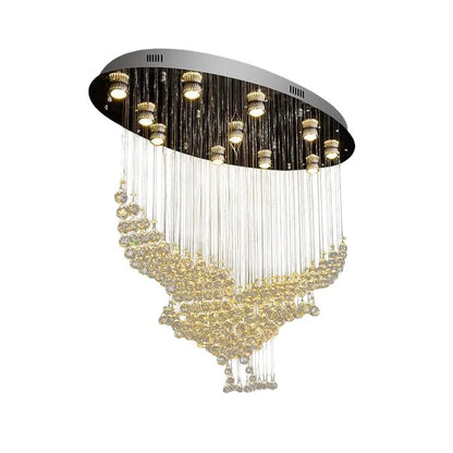 Lustre design moderne en cristal avec éclairage LED, dimensions L100xW55xH80cm