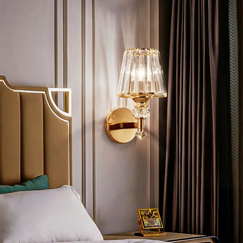 Applique Murale LED Moderne en Cristal avec Abat-jour pour Intérieur Cosy