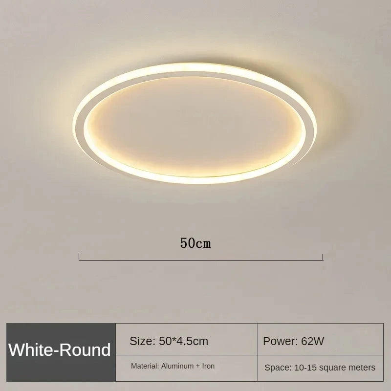 Plafonnier design nordique moderne en métal, éclairage LED dimmable pour salon et chambre