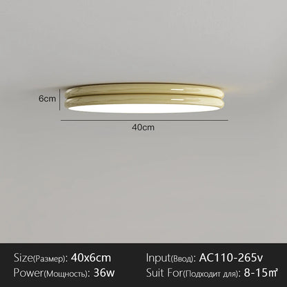 Plafonnier rond Bauhaus vert en métal LED pour ambiance cosy