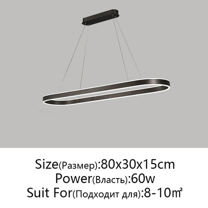 Suspension LED en aluminium au design nordique moderne, lumière chaude ajustable