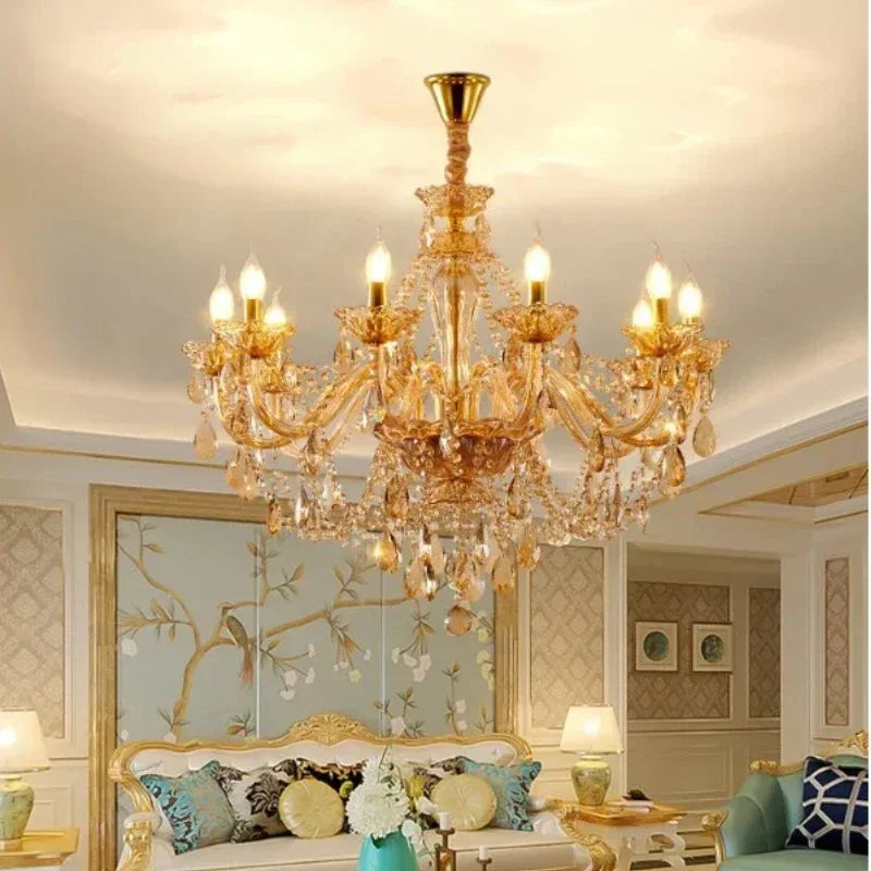 Lustre en cristal européen moderne pour salon et salle à manger élégante