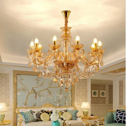 Lustre en cristal européen moderne pour salon et salle à manger élégante