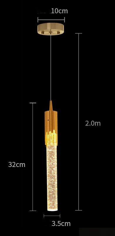 Suspension LED moderne en cristal noir et or pour salon et salle à manger