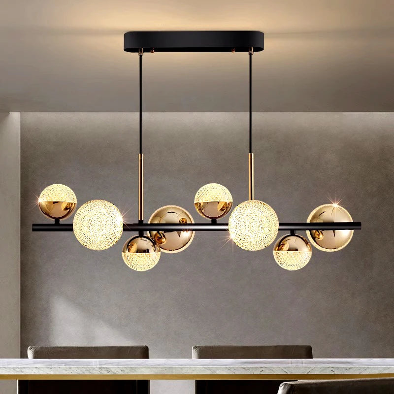 Suspension LED moderne en alliage avec lumière chaude, pour salon et salle à manger