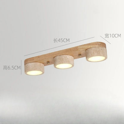 Plafonnier LED en bois de frêne et noyer pour salon et chambre