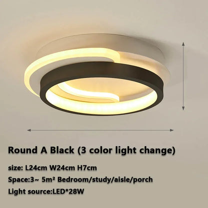 Plafonnier LED moderne 3 couleurs réglable pour chambre et salon