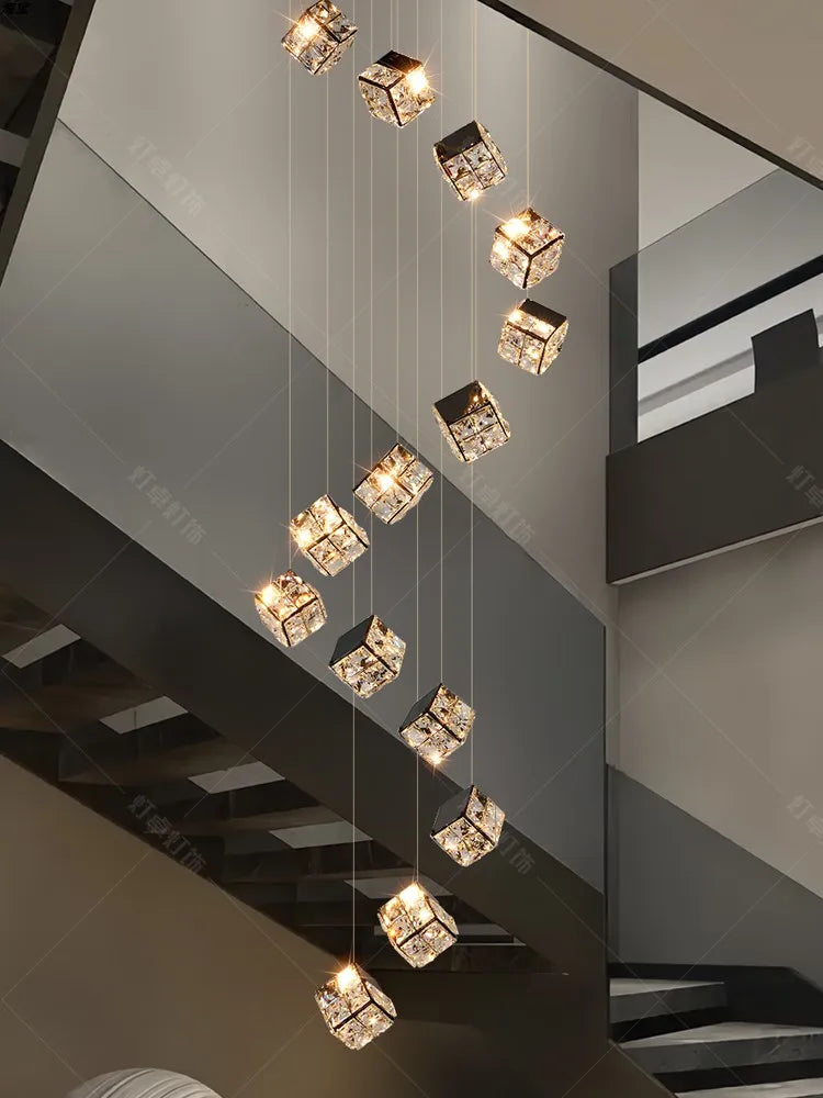 Lustre plafond moderne en cristal LED réglable 3000K-6000K