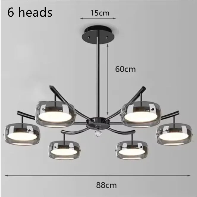 Suspension minimaliste en verre et métal pour salle à manger et cuisine