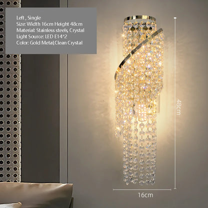 Applique Murale Cristal K9 Luxe avec Pompon, Lumière Chaude Ambiance Cosy