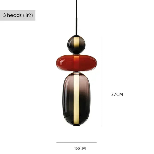 Suspension LED en verre coloré design nordique moderne pour intérieur