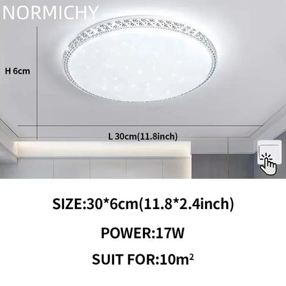 Plafonnier LED moderne design diamant blanc lumière chaude pour salon et chambre