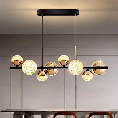 Suspension LED moderne en alliage avec lumière chaude, pour salon et salle à manger