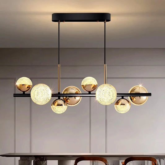 Suspension LED moderne en alliage avec lumière chaude, pour salon et salle à manger