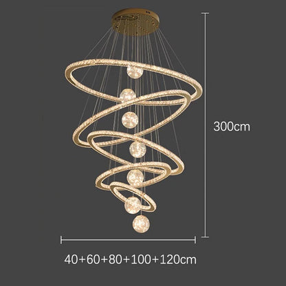 Lustre moderne en cristal nordique à lumière LED pour salon élégant