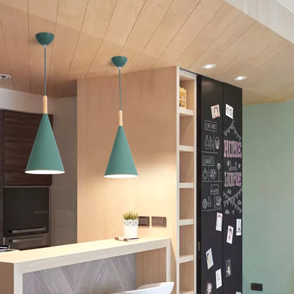 Suspension multicolore moderne E27 en aluminium, éclairage LED 110-220V