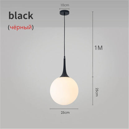 Suspension LED Boule en Verre Nordique, Luminaire Design Moderne