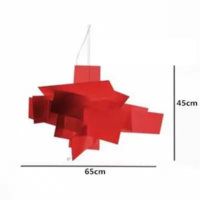 Suspension Big Bang rectangulaire empilable en chrome poli, lumière esthétique design Art Déco