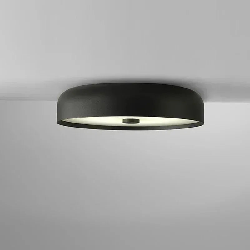 Plafonnier circulaire minimaliste en métal blanc pour salon et chambre, lumière chaude