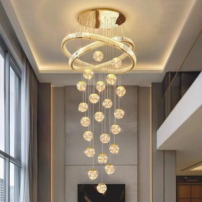 Lustre en cristal moderne pour salon, hall et loft, éclairage cosy à intensité variable