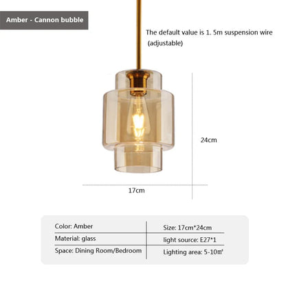Suspension LED en Verre Style Nordique pour Salle à Manger et Cuisine