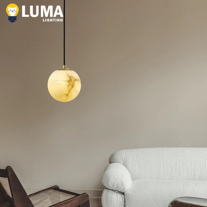 Suspension en cuivre massif et marbre espagnol, design luxe moderne