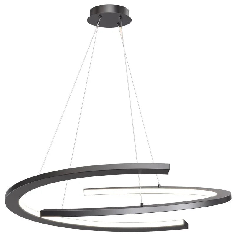 Suspension anneau design nordique en métal, lumière LED chaleureuse
