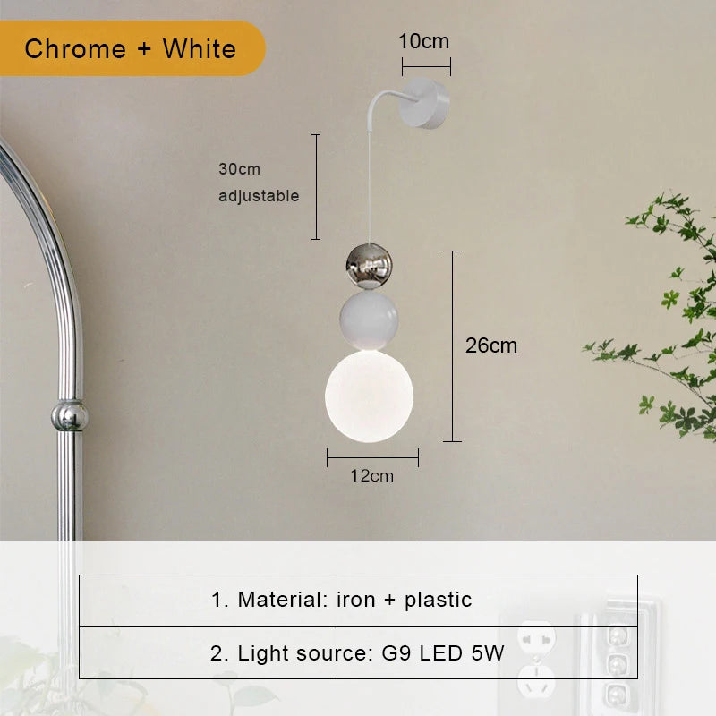 Applique Murale Nordique Moderne en Métal avec Lumière LED Blanc Chaud pour Intérieur