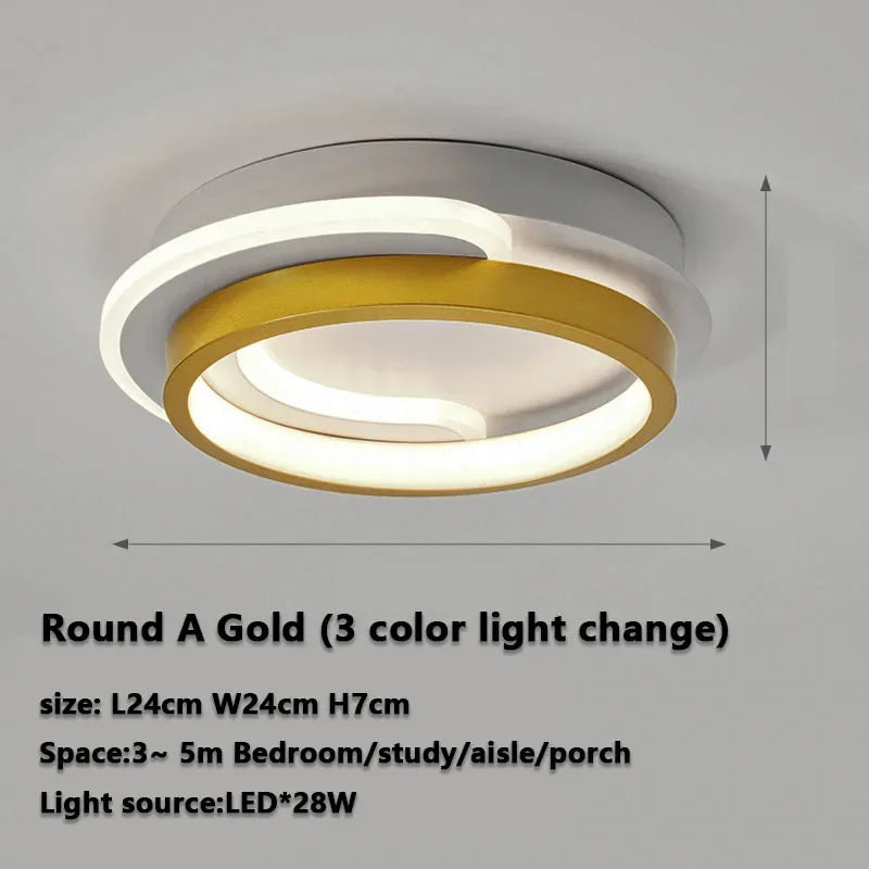 Plafonnier LED moderne 3 couleurs réglable pour chambre et salon