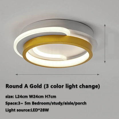 Plafonnier LED moderne 3 couleurs réglable pour chambre et salon