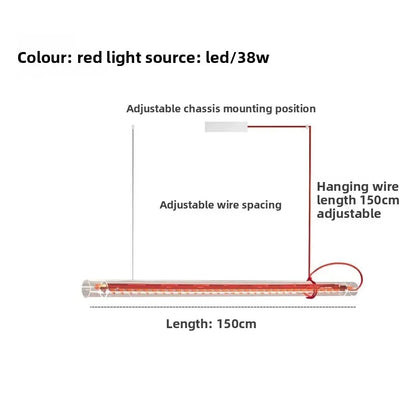 Suspension LED moderne en métal noir, design minimaliste pour cuisine et restaurant