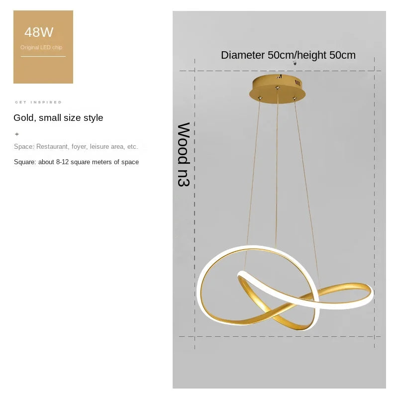 Suspension nordique moderne en aluminium pour salle à manger et hôtel