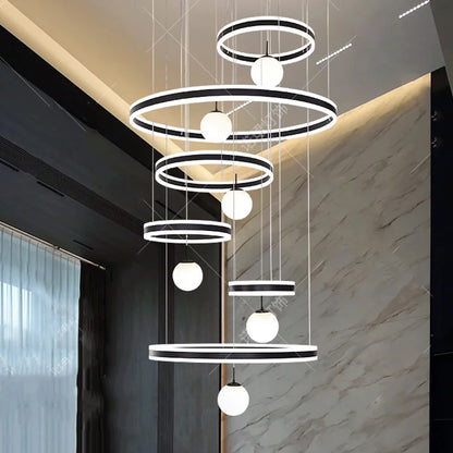 Suspension moderne en aluminium LED pour salle à manger, lumière modulable