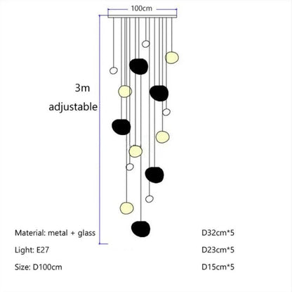 Suspension LED en verre blanc Gregg, design moderne pour villa et escalier