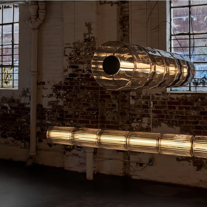 Suspension verre fumé gris design nordique LED pour salon et restaurant