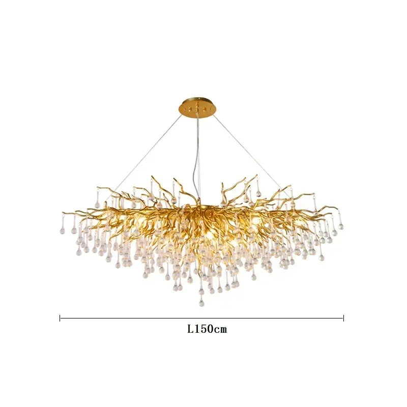 Lustre suspendu en cristal moderne américain pour salon et salle à manger