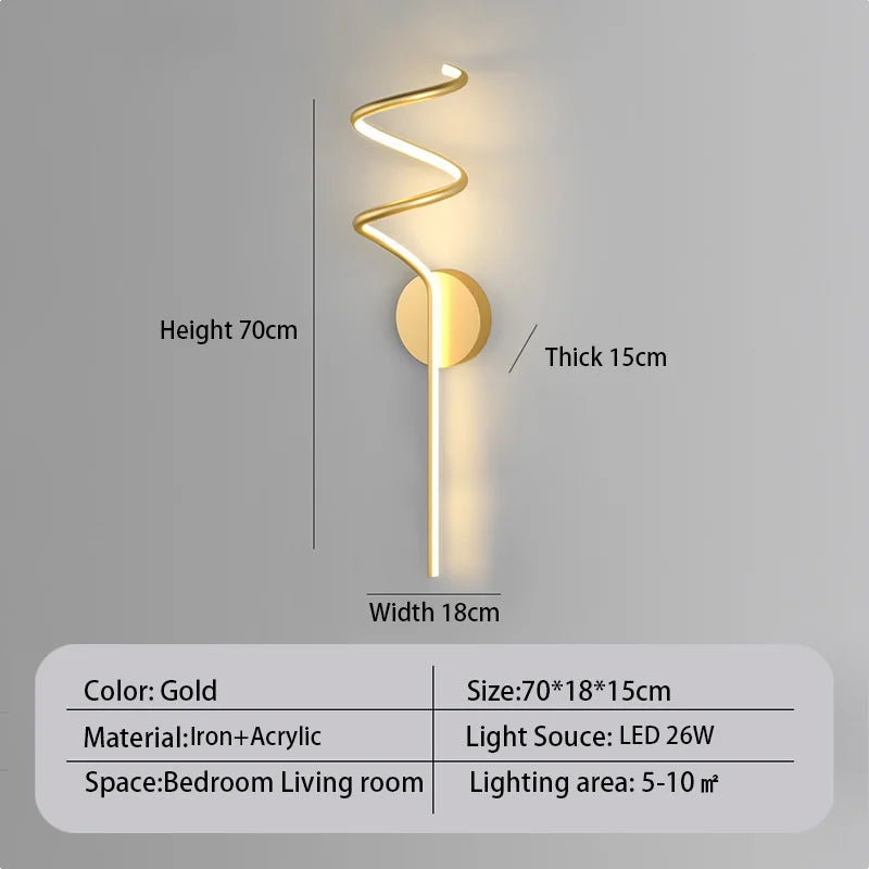 Applique Murale LED Moderne en Aluminium, Luminaire Décoratif pour Salon et Couloir