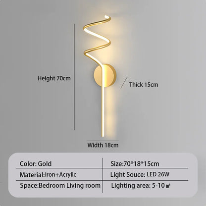 Applique Murale LED Moderne en Aluminium, Luminaire Décoratif pour Salon et Couloir