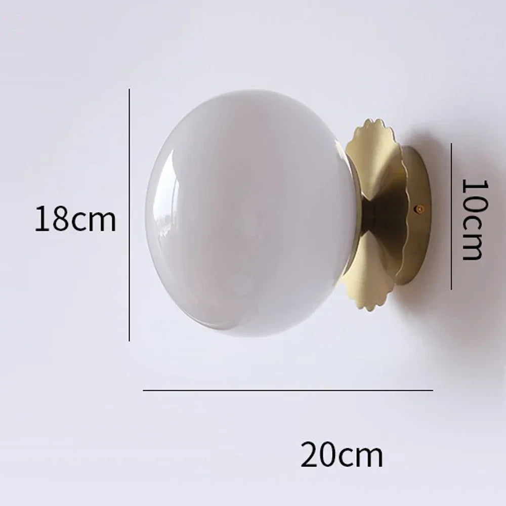 Applique Murale Sphérique en Verre et Fer Forgé, Lumière LED Chaude et Ambiance Romantique