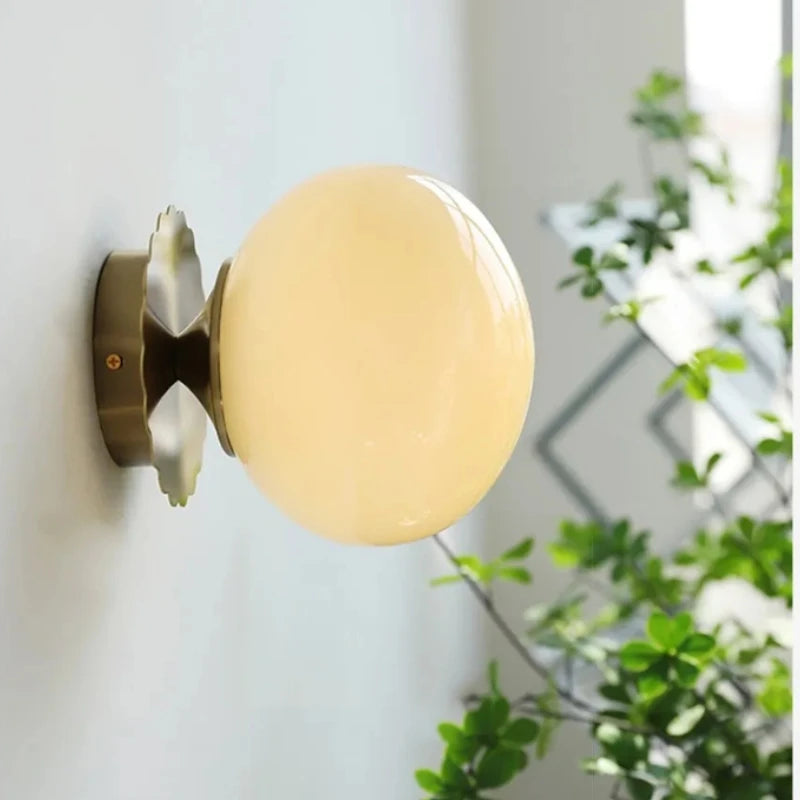 Applique Murale Sphérique en Verre et Fer Forgé, Lumière LED Chaude et Ambiance Romantique