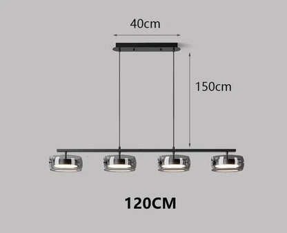 Suspension minimaliste en verre et métal pour salle à manger et cuisine