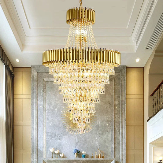 Lustre en cristal de luxe moderne pour villa et salon design Loft