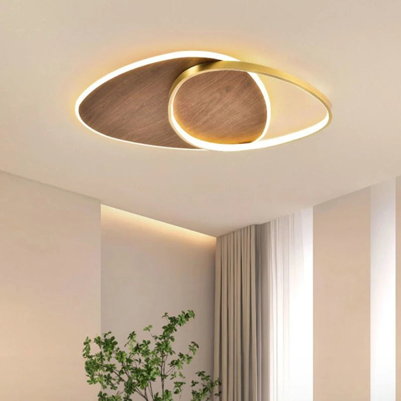 Plafonnier LED moderne en bois, éclairage d’intérieur décoratif pour chambre et salon