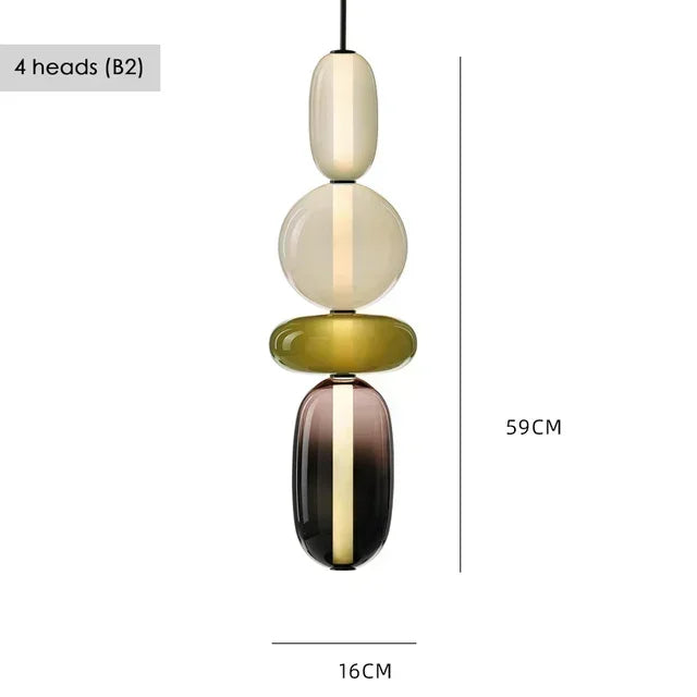 Suspension LED en verre coloré design nordique moderne pour intérieur