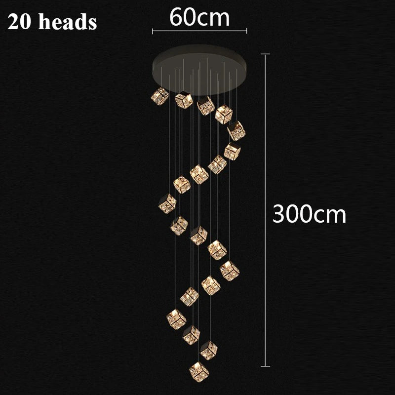 Lustre plafond moderne en cristal LED réglable 3000K-6000K
