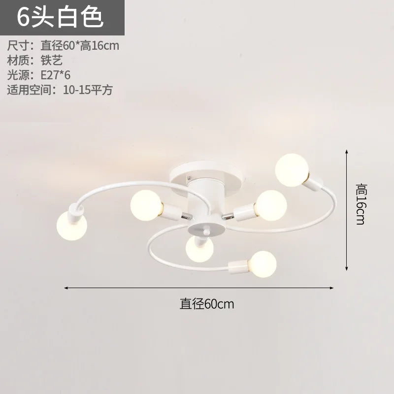 Plafonnier LED minimaliste en métal pour salon et salle à manger