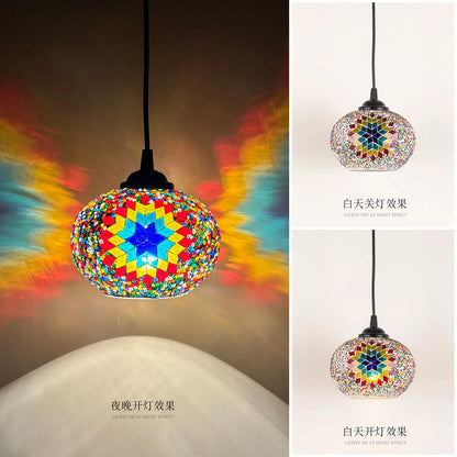 Suspension mosaïque en alliage style bohème pour chambre et salle à manger