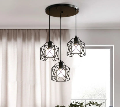 Suspension LED Vintage Nordique en Fer pour Cuisine et Salon